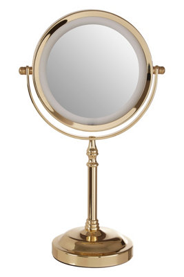 Orsina Cassini Gold Finish Led Large Table Mirror - Gold - Image 4