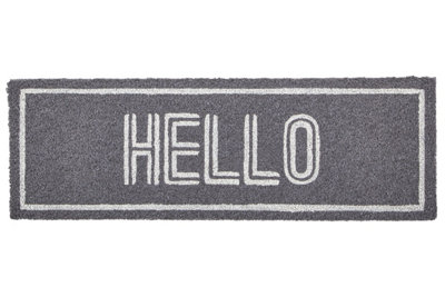 Orsina Filta Hello Coir Grey And White Doormat