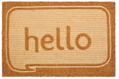 Orsina Filta Hello Embossed Coir Doormat from B&Q