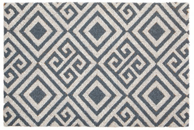 Orsina Filta Blue And White Geo Coir Doormat
