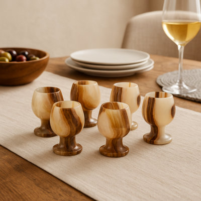 Orsina Marmore Set Of Six Onyx Shot Or Liqueur Glasses from B&Q