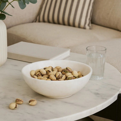 Orsina Marmore White Marble Bowl from B&Q