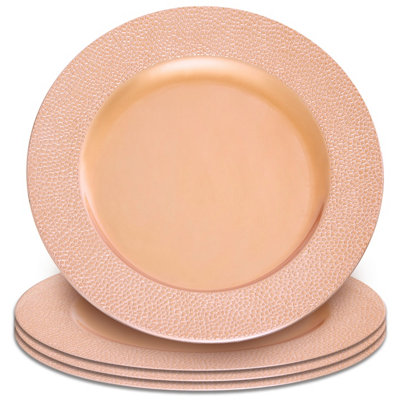 Orsina 33Cm Set Of 4 Peble Effect Charger Plate SetVersatile Dinnerware Set Charger Plates For All Ocassions from B&Q