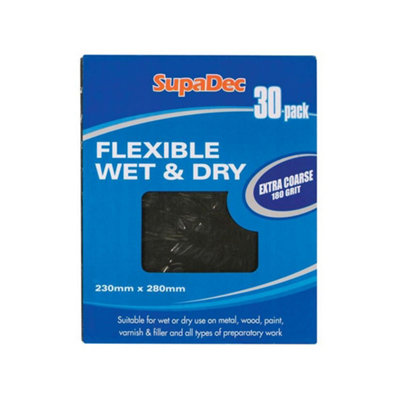 Supadec Wet & Dry Sandpaper (Pack Of 30) Black (230mm X 280mm) from B&Q