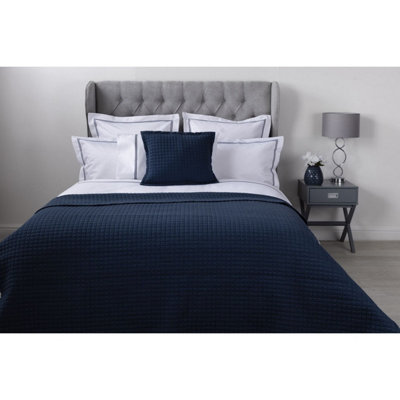 Belledorm Crompton Quilted Throw Navy (200Cm X 150Cm) from B&Q