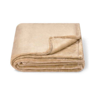 Brand Lab Fleece Blanket Camel (One Size) from B&Q