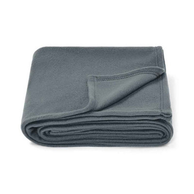 Brand Lab Polar Fleece Blanket Charcoal (One Size) from B&Q