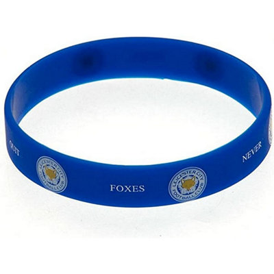  - Leicester City Fc Silicone Wristband Blue (One Size)