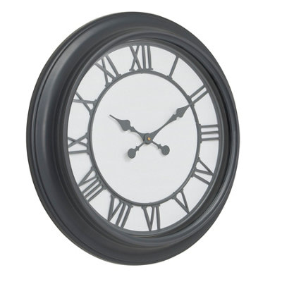 B&Q -  Louie Wall Clock Grey (One Size)
