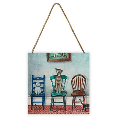 - Joe Ramm Musical Chairs Wooden Plaque Multicoloured (One Size)