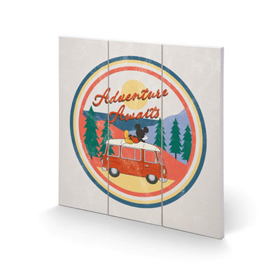 Mickey Mouse Adventure Awaits Plaque White/teal/peach (One Size) from B&Q