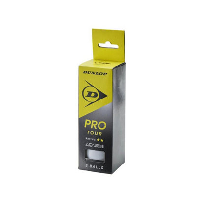 Dunlop 40+ Pro Tour Table Tennis Balls (Pack Of 3) White (One Size)