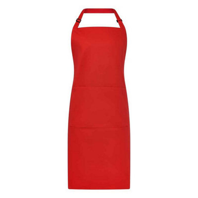 Brand Lab Unisex Adult Organic Bibbed Apron Red (One Size) from B&Q