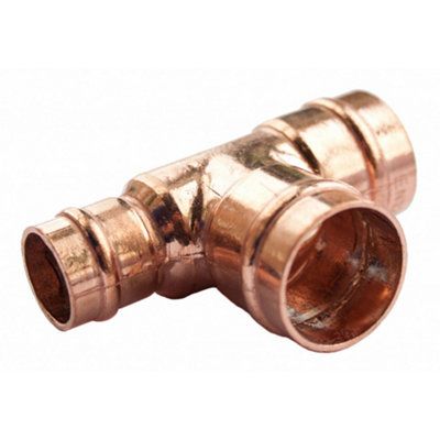 Oracstar Pre-Soldered Reducing Tee Connector Bronze (15mm X 22mm X 22mm) from B&Q
