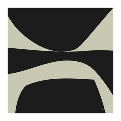  - Dan Hobday Shaped Framed Canvas Print Black/dove Grey (60Cm X 60Cm)