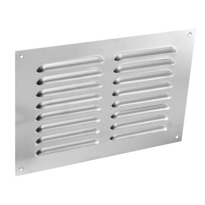 Securit Aluminium Louvred Vent Silver (6In X 9In) from B&Q