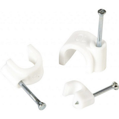 Supalec Round Cable Clips White (3.5mm) from B&Q
