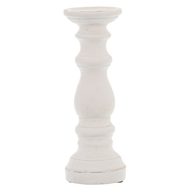 B&Q -  Ceramic Column Candle Holder White (31Cm X 12Cm X 12Cm)