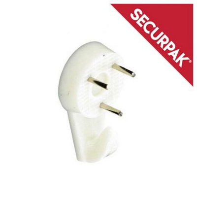 Securpak Picture Hooks (Pack Of 4) White (32mm) from B&Q
