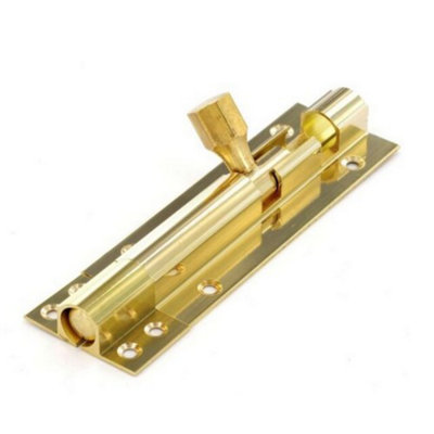 B&Q Securit Door Bolt Br (100Mm X 1.5In) 1.5In