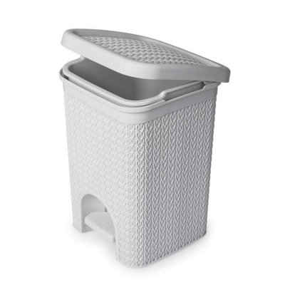 B&Q Blue/Grey Blue Canyon Lace Pedal Bin Grey (27Cm X 20Cm X 20Cm) 5L