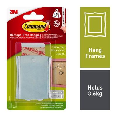 Command Stick On Hooks White (One Size) from B&Q