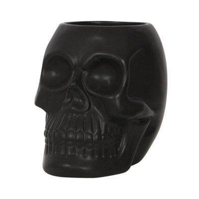 Something Different Dark Matter Skull Plant Pot Black (One Size) from B&Q
