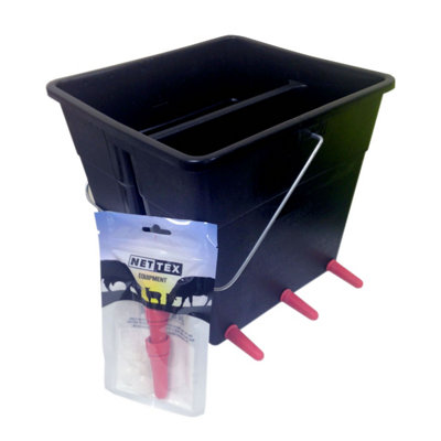 Nettex Lamb Feeder Bucket Spares Set Black/red (One Size) from B&Q
