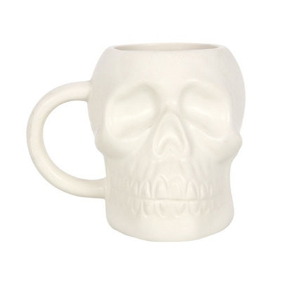 Something Different Unisex White Dark Matter Skull Halloween Mug In - Image 3