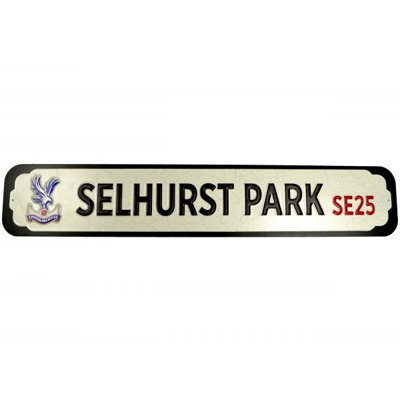 Crystal Palace Fc Deluxe Selhurst Park Se25 Metal Plaque Black/silver (One Size) from B&Q