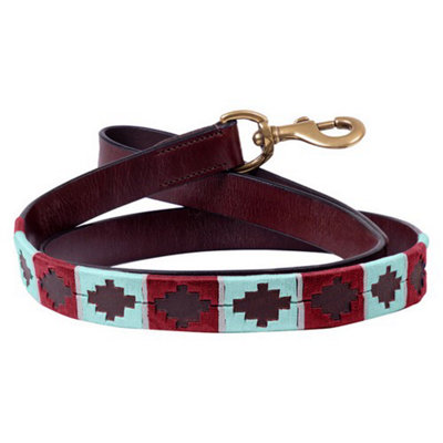 Benji & Flo Synergy Polo Leather Dog Lead Aqua Blue/fig (115Cm) from B&Q