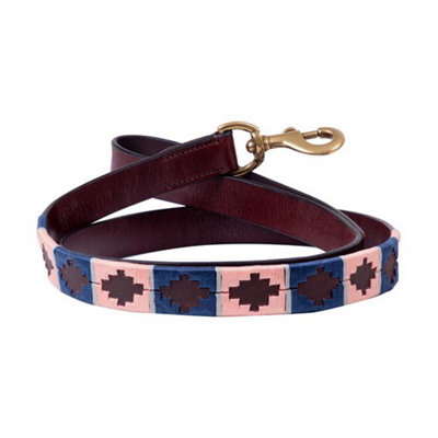 Benji & Flo Synergy Polo Leather Dog Lead Navy/rose (115Cm) from B&Q
