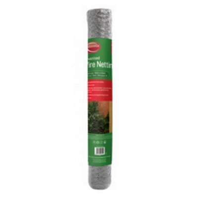 Ambador Galvanised Wire Garden Netting Chrome (0.6M X 10M X 25mm) from B&Q