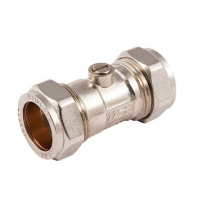 Securplumb Chrome Plated Isolating Valve Silver (22mm) from B&Q