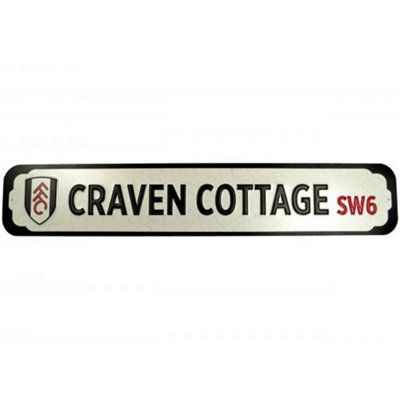 Fulham Fc Craven Cottage Metal Crest Plaque Silver/black (One Size) from B&Q