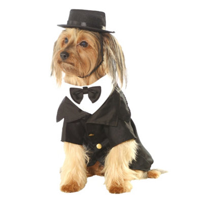  - Bristol Novelty Dapper Dog Costume Black/white (Xl)