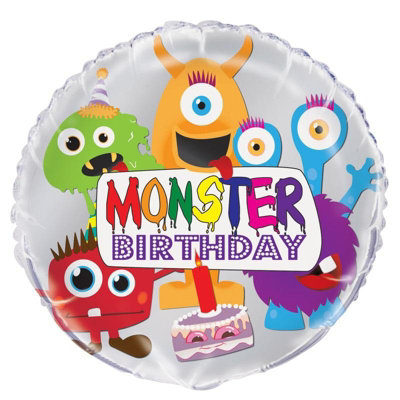 Unique Party Monster Happy Birthday Foil Balloon Multicoloured (One Size) from B&Q