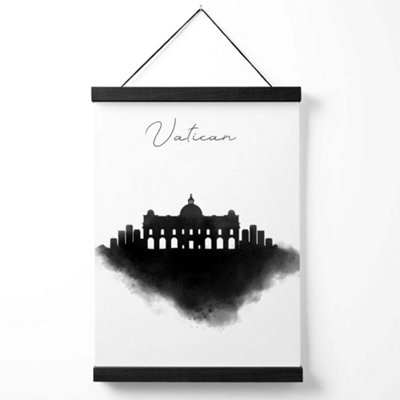 Artze Wall Art Vatican Watercolour Skyline City Medium Poster With Black Hanger from B&Q