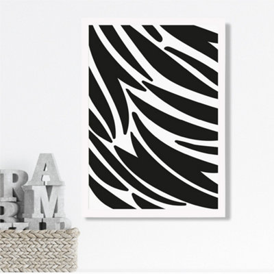 Artze Wall Art Cute Cartoon Style Zebra Print Framed Print Size: A3 With White Frame from B&Q