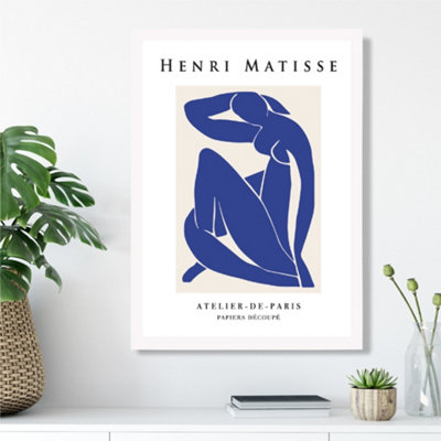 Artze Wall Art Matisse Nude Blue And Beige Exhibition Framed Print Size: A3 With White Frame from B&Q