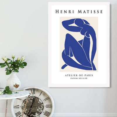 Artze Wall Art Matisse Nude Blue And Beige Exhibition Framed Print Size: A2 With White Frame from B&Q