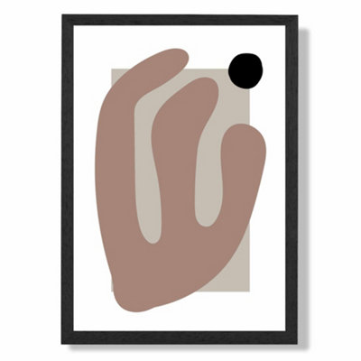 Artze Wall Art Matisse Floral Cutout Brown And Beige  Art Print With Black Frame Size: A4 from B&Q