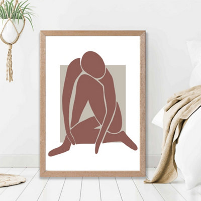 Artze Wall Art Matisse Nude Neutral Coloured Framed Print Size: A2 With Oak Frame from B&Q