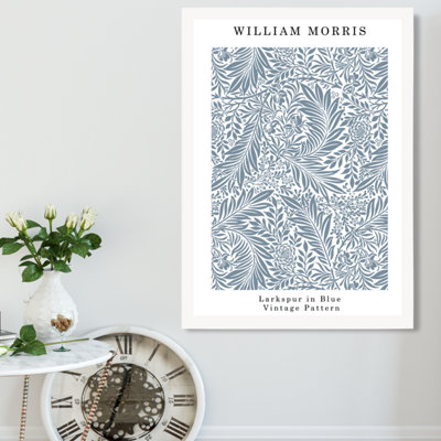 Artze Wall Art William Morris Larkspur In Blue  / White Frame / Size: A2 from B&Q