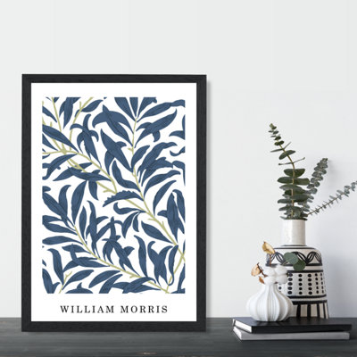 Artze Wall Art William Morris Navy And Green Willow Medium Poster With Black Hanger from B&Q