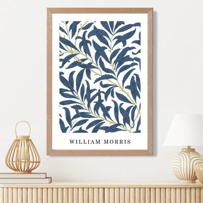 Artze Wall Art Vintage Morris Navy And Green Willow  / Oak Frame / Size: A3 from B&Q