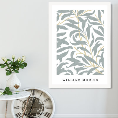 Artze Wall Art William Morris Sage Green Willow  / White Frame / Size: A2 from B&Q