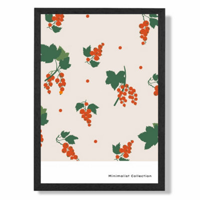 Artze Wall Art Orange And Green Fruit Flower Market Minimalist Art Print With Black Frame Size: A4 from B&Q