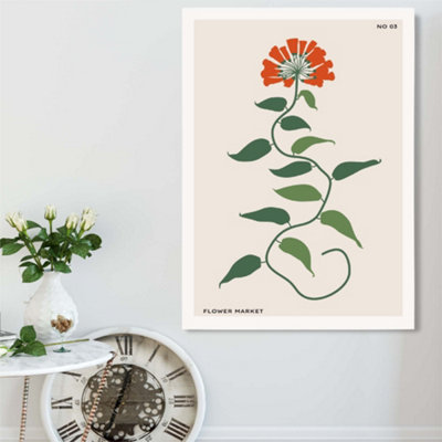 Artze Wall Art Orange And Green Fruit Flower Market Minimalist Framed Print Size: A2 With White Frame from B&Q