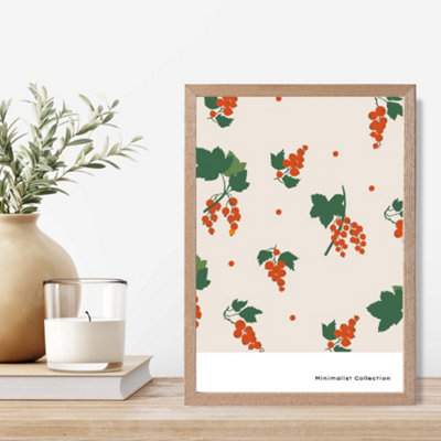 Artze Wall Art Orange And Green Climbing Plant Flower Market Minimalist Framed Print Size: A4 With Oak Frame from B&Q